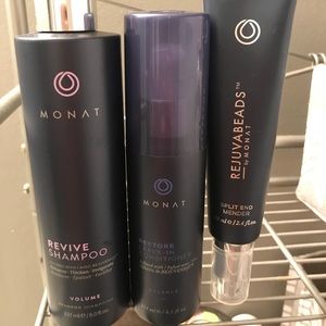 Monat hair products.